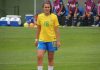 Julia Lordes em ação com a camisa 18 da Seleção Brasileira